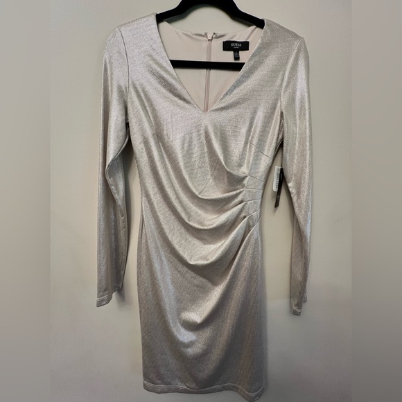 Guess Champagne Sparkle Cocktail Dress NWT Size 4 - Picture 1 of 5